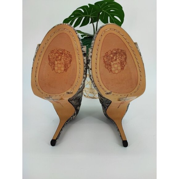 Women's Vince Camuto Fiona Open Toe Lace Up Front Beige Heeled Booties Size 7 - Picture 8 of 8